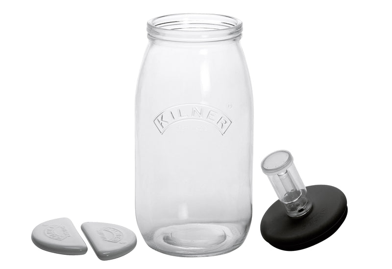 KILNER Fermentier-Set 1 Fermentierglas 1 Silikondeckel 2 Keramiksteine