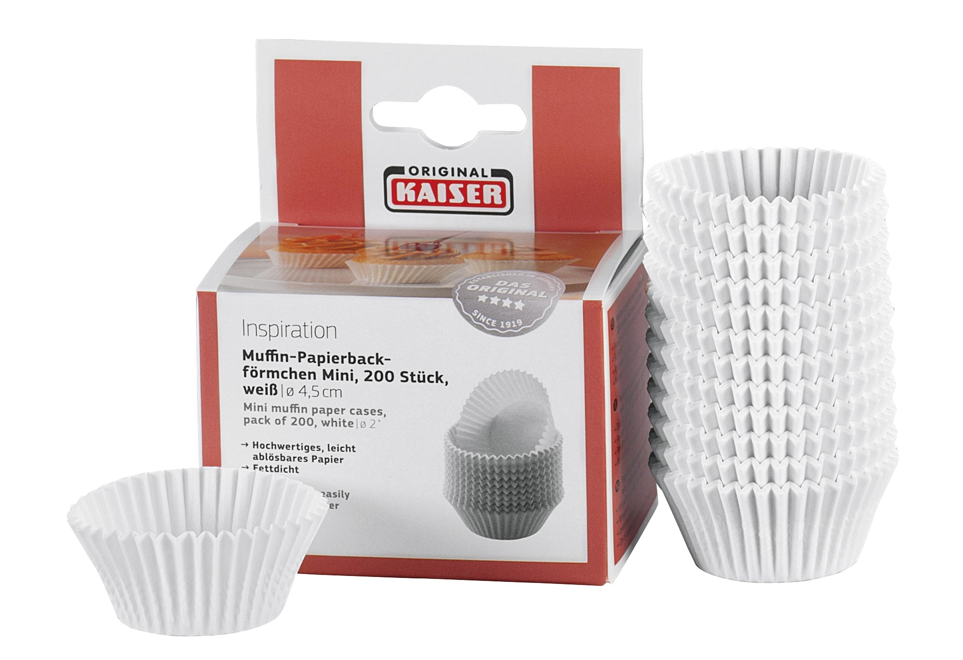KAISER Mini-Muffin-Papierbackförmchen weiß 200St