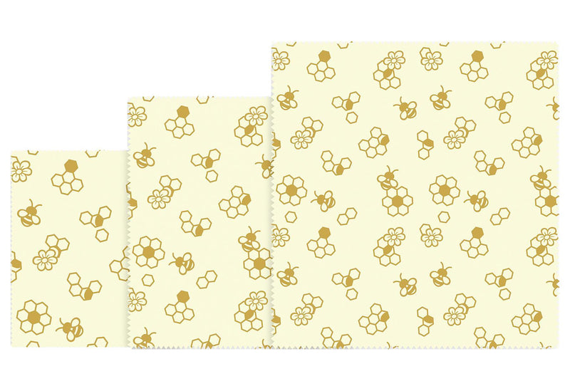 Bienenwachstuch-Set 3-teilig je 1 x (LxB): 18x20 cm 25x28 cm 33x355 cm