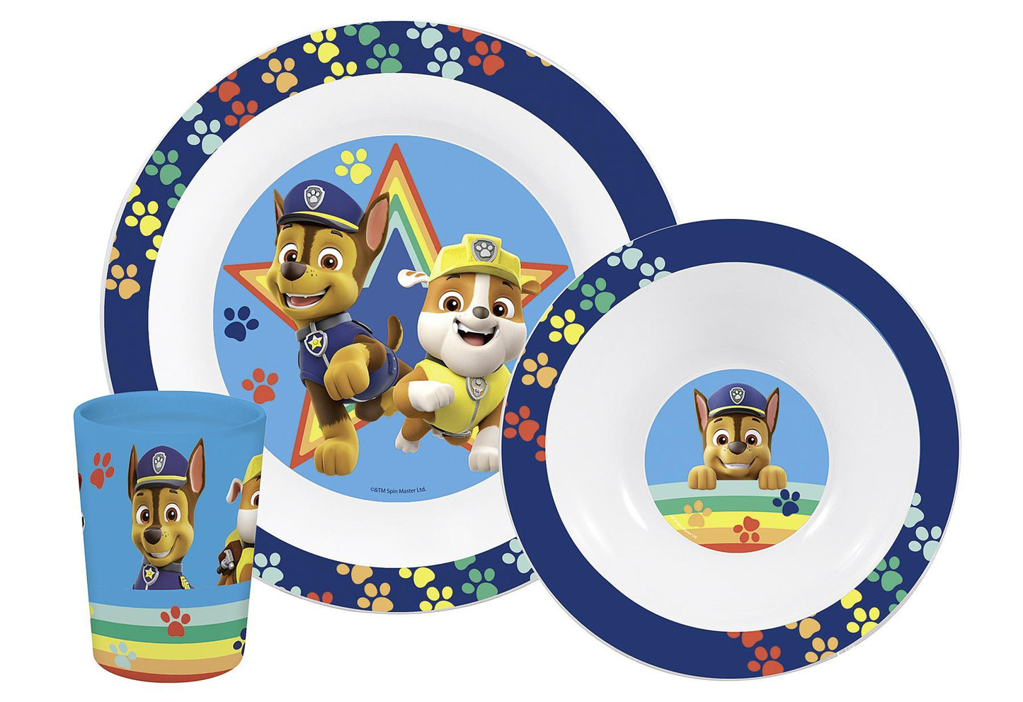 P:OS Frühstücksset 'Paw Patrol' 3-teilig je 1 x Teller Schale Trinkglas