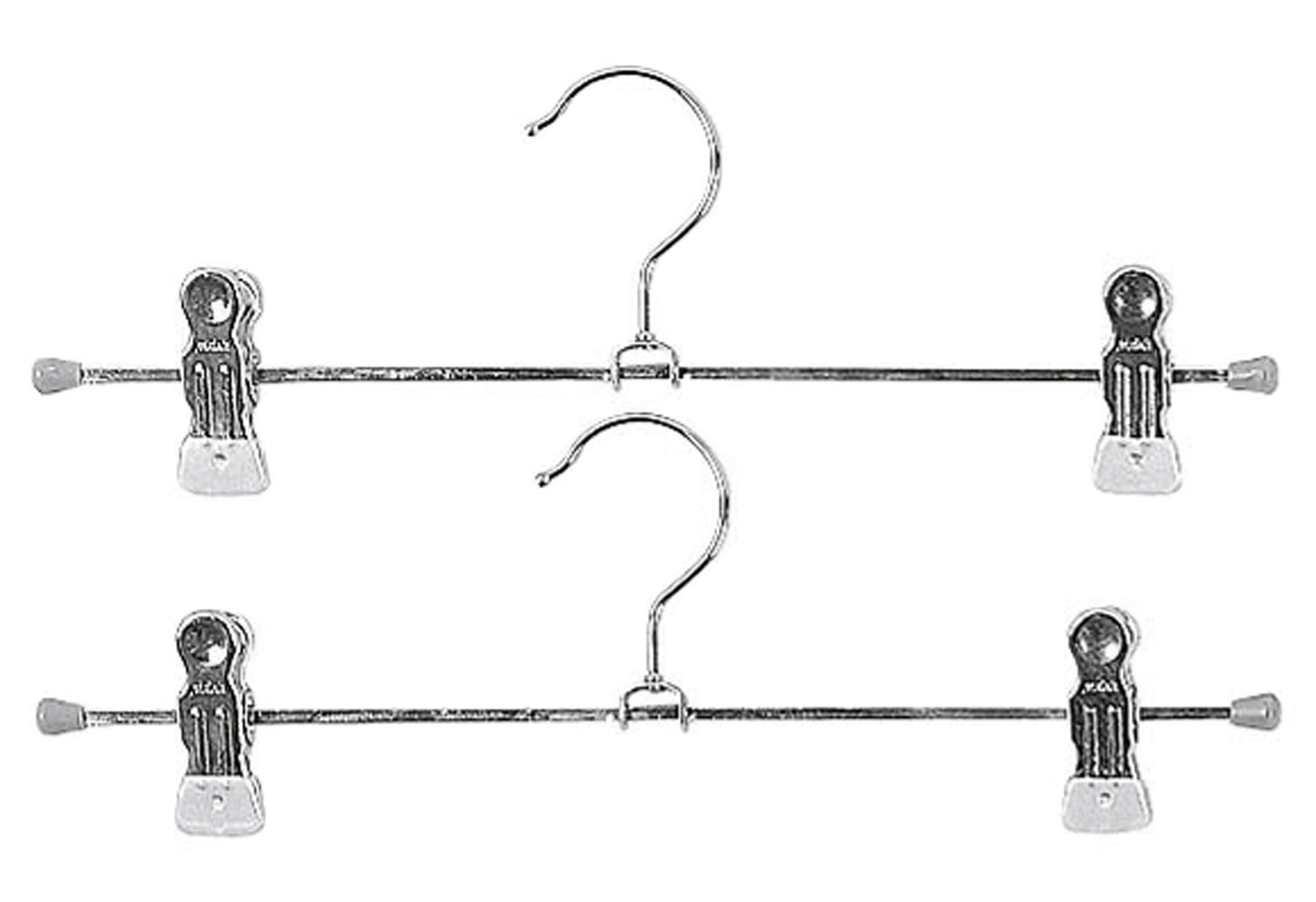 MAWA Klemm-Hosenbügel Clip Metall mit 2 Clips 35cm silber 2er Pack - VPE: 5