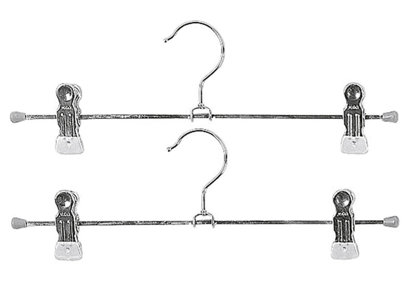 MAWA Klemm-Hosenbügel Clip Metall mit 2 Clips 35cm silber 2er Pack - VPE: 5