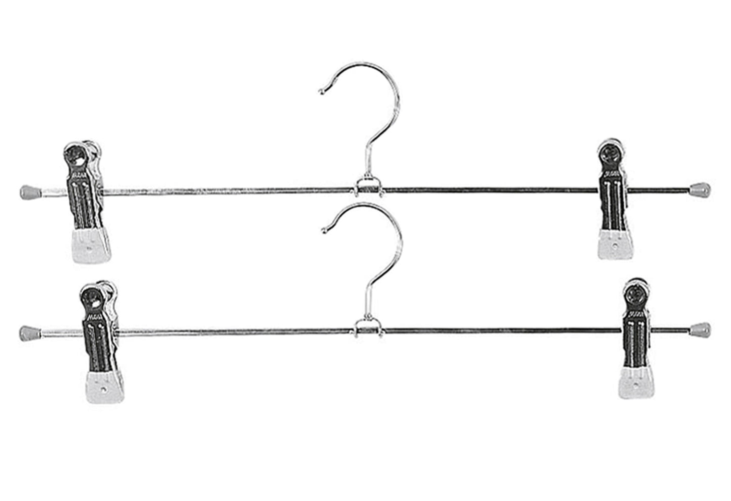 MAWA Klemm-Hosenbügel Superclip Metall mit 2 Clips 40cm silber 2er Pack - VPE: 5
