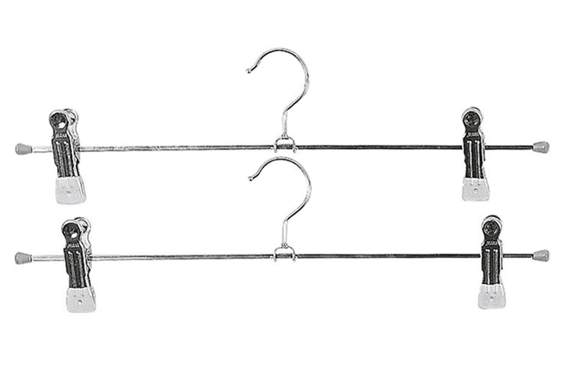 MAWA Klemm-Hosenbügel Superclip Metall mit 2 Clips 40cm silber 2er Pack - VPE: 5
