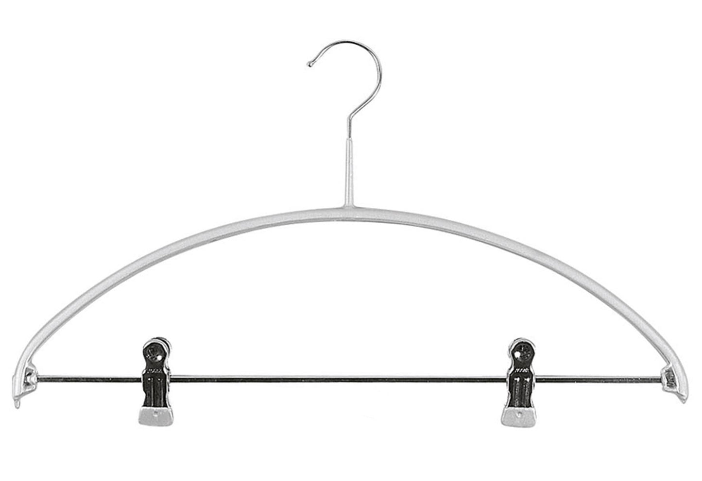 MAWA Kombi-Bügel Economic mit Steg Metall mit 2 Clipse 42cm silber - VPE: 5