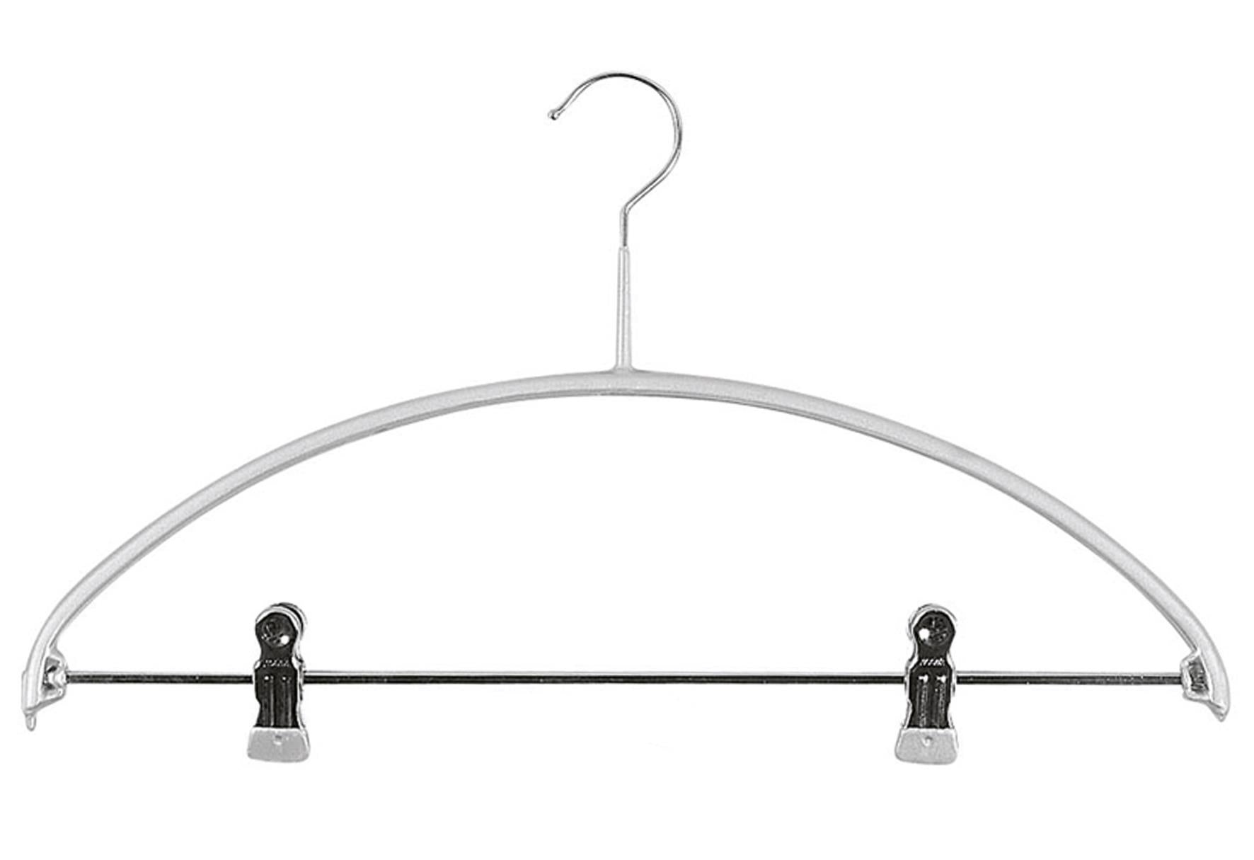 MAWA Kombi-Bügel Economic mit Steg Metall mit 2 Clipse 42cm silber - VPE: 5