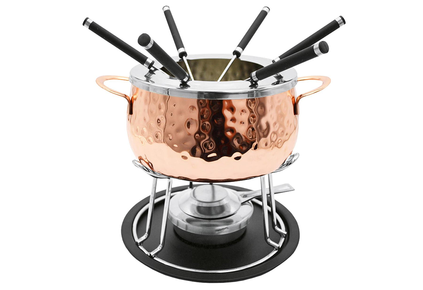 MÄSER Fondueset 11-teilig 1 Fonduetopf aus hochwertigem Edelstahl 18/0 6 Fonduegabeln 1 Rechaud