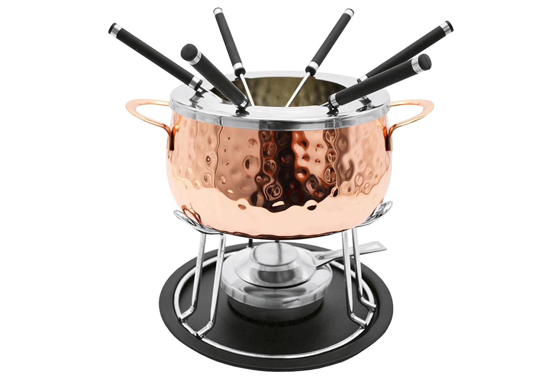 MÄSER Fondueset 11-teilig 1 Fonduetopf aus hochwertigem Edelstahl 18/0 6 Fonduegabeln 1 Rechaud