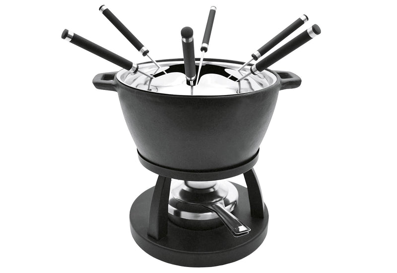 MÄSER Fondueset 10-teilig 1 Fonduetopf mit Edelstahlabdeckung 1 Rechaud und 6 Fonduegabeln