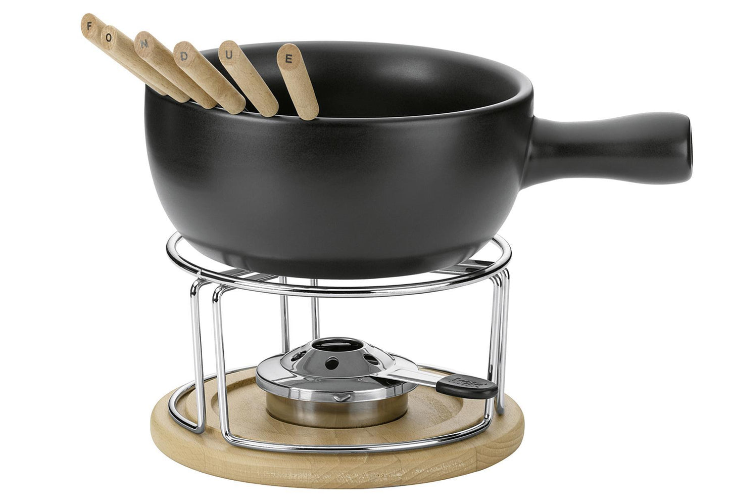kela Käsefondue-Set 'Natura' 10-teilig 10-teilig | 1 Fonduepfanne aus feuerfester Keramik Durchmesser 20 cm | 1 Rechaud aus
