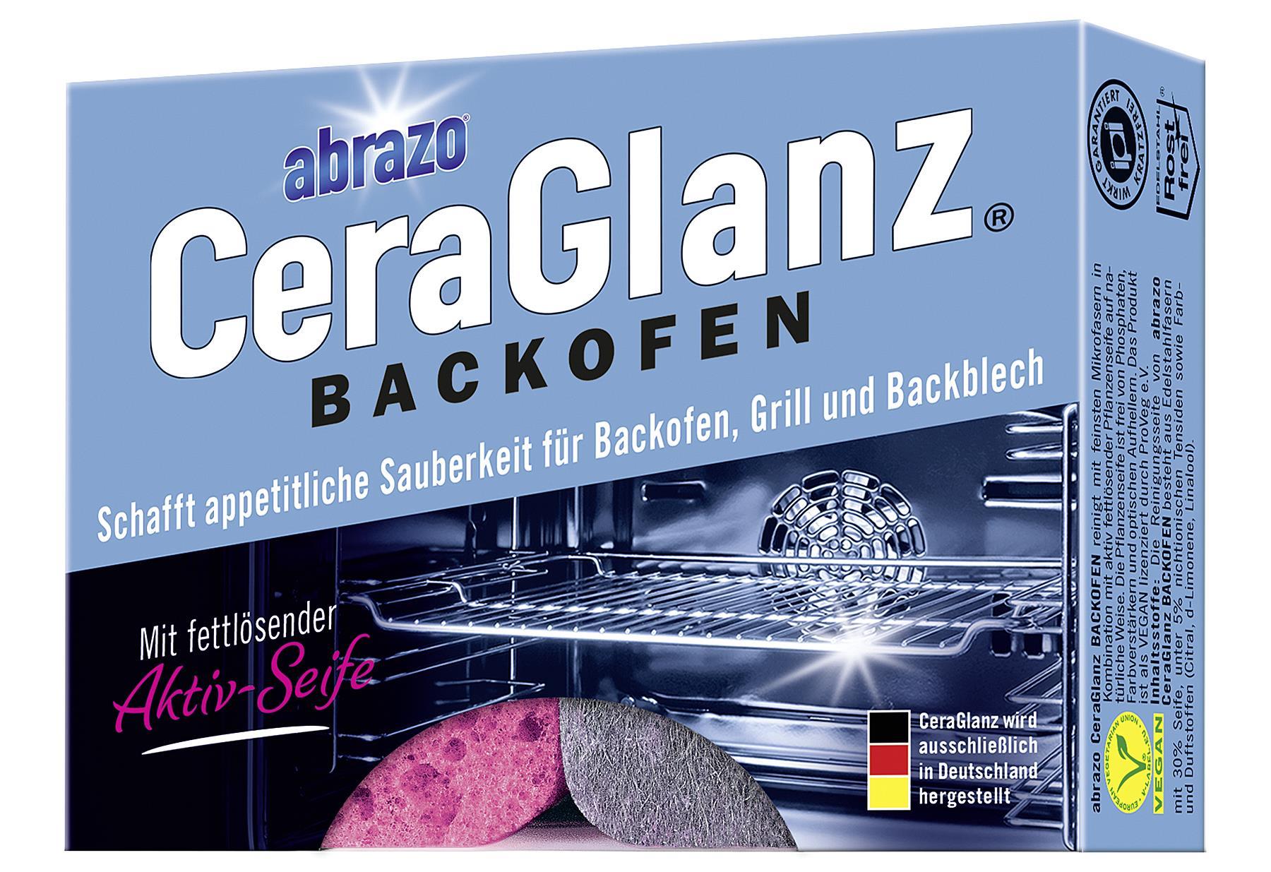 ABRAZO Schwamm 'CeraGlanz Backofen' 2er Pack Edelstahlwoll-Pad Schwamm - VPE: 8
