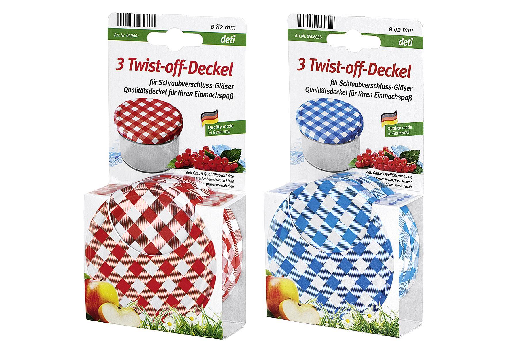 deti Twist-off-Deckel 3er Set 3 Twist-off-Deckel