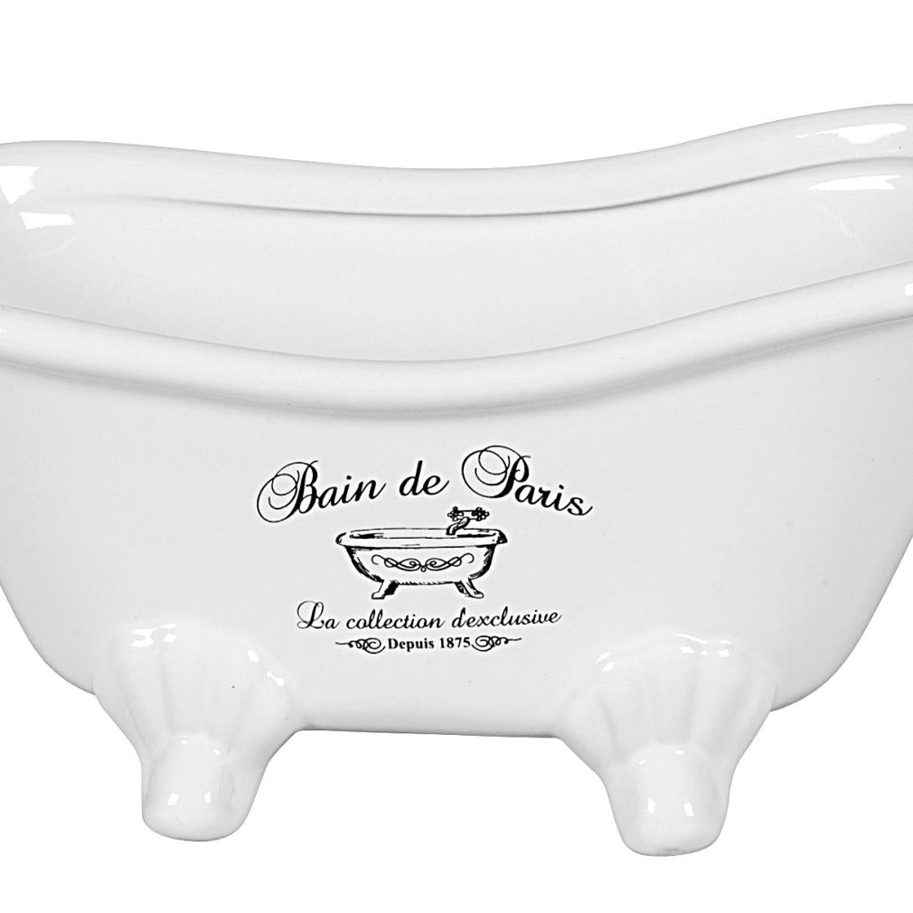 Schale Badewanne Keramik 20x9x10cm weiß