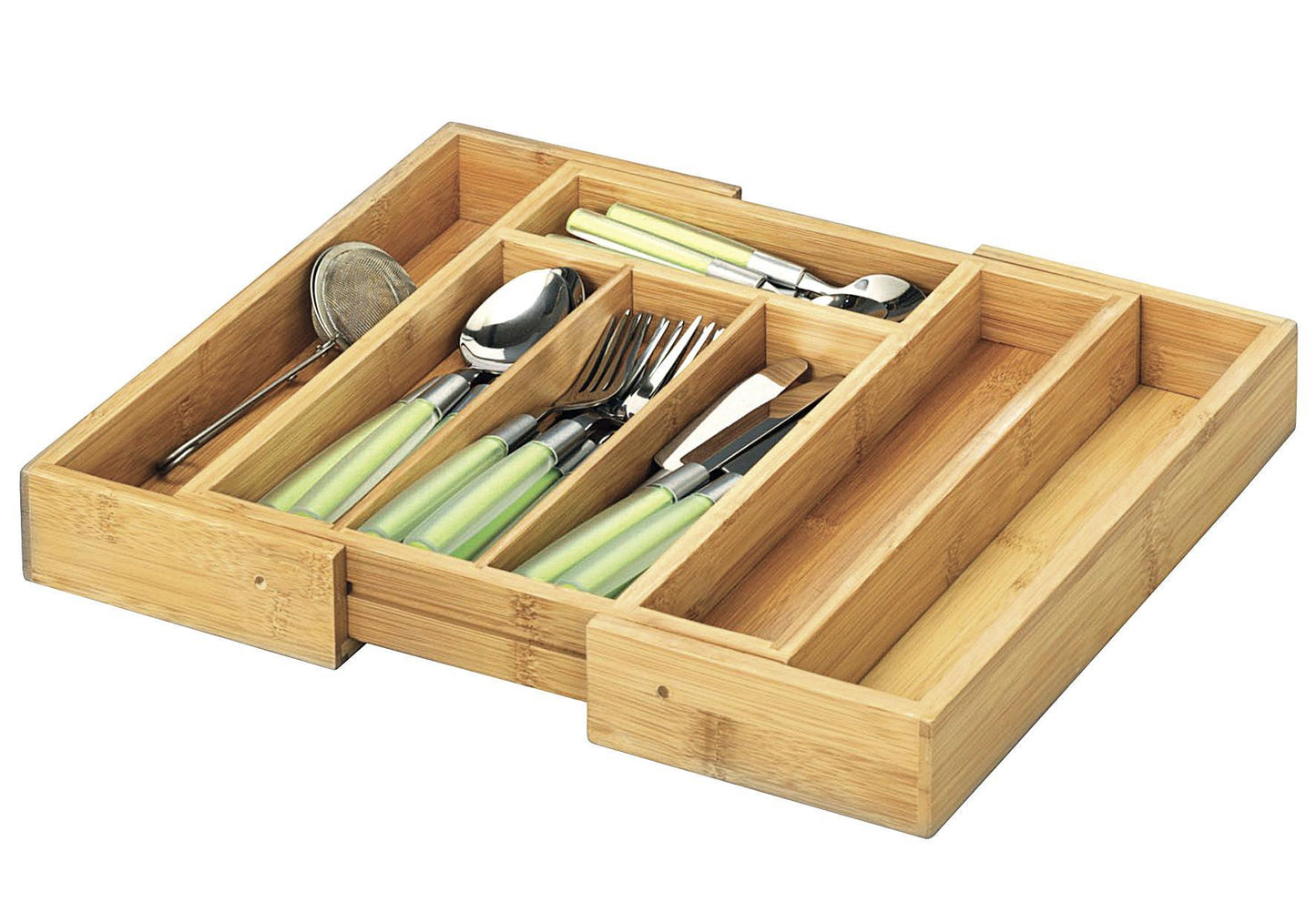 ZELLER PRESENT Besteckkasten Bamboo ausziehbar 5 - Fächer 285-40x33x5cm natur