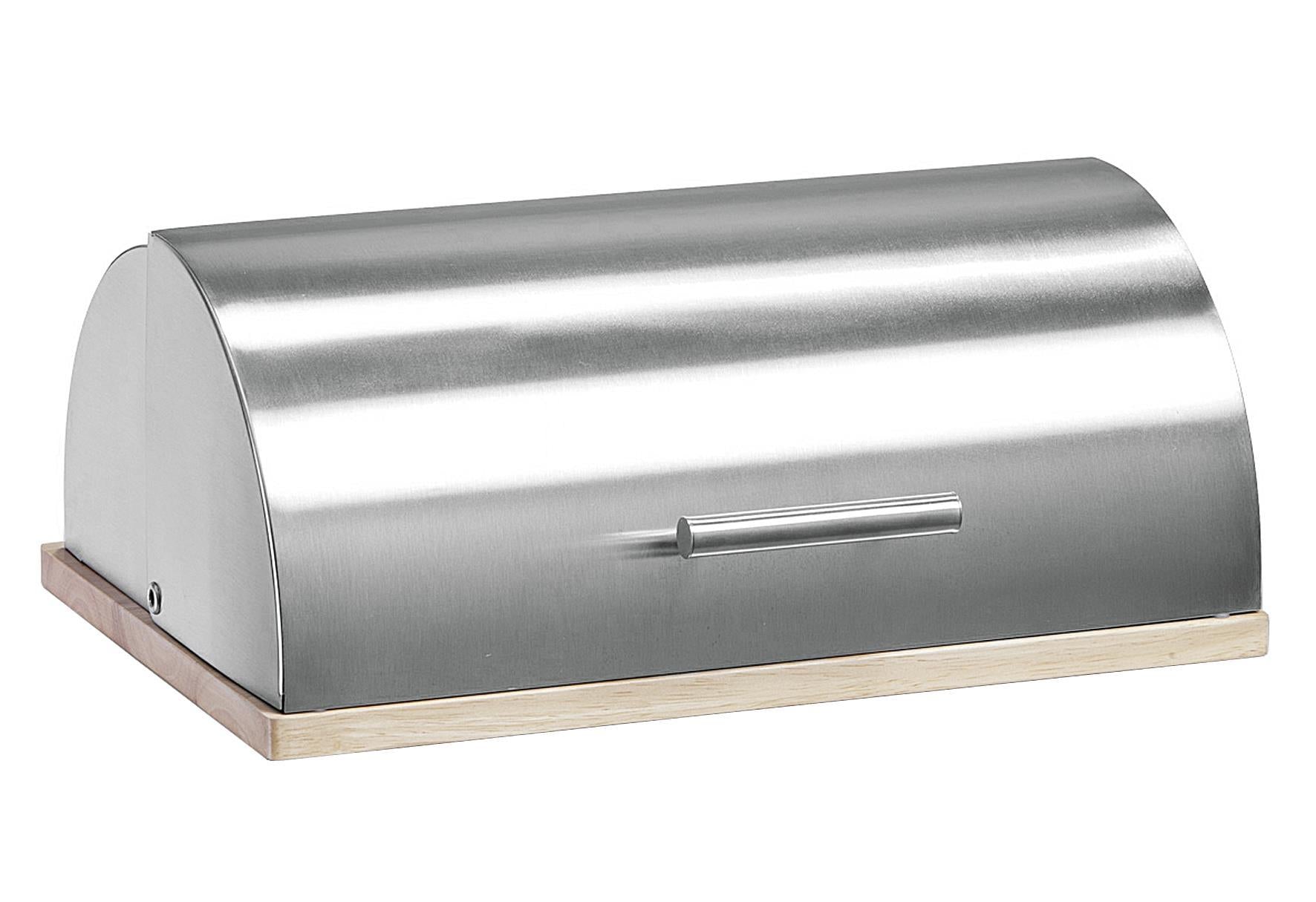 ZELLER PRESENT Brotkasten Bamboo Edelstahl/Gummibaumholz 395x28x16cm silber/natur