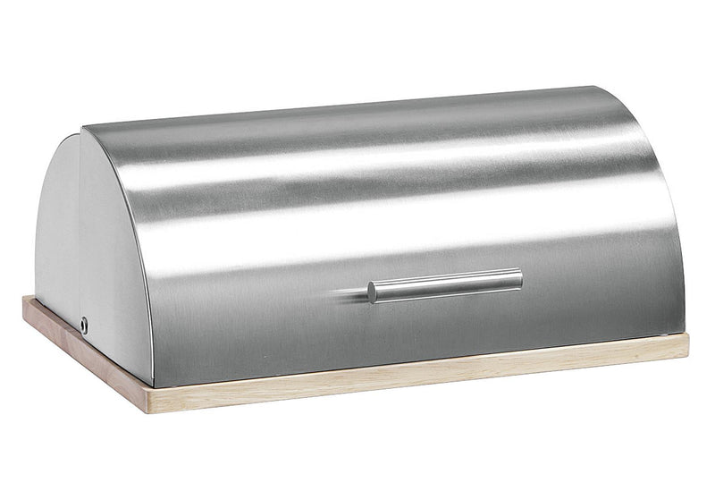 ZELLER PRESENT Brotkasten Bamboo Edelstahl/Gummibaumholz 395x28x16cm silber/natur
