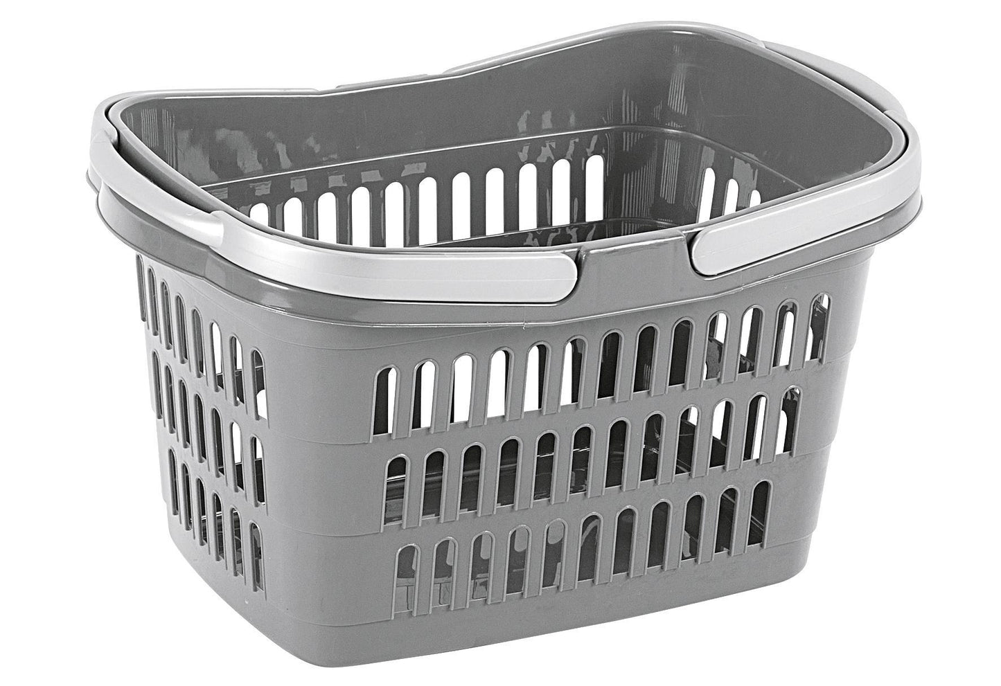 RIVAL Einkaufskorb mit 2 Griffen 39x24x23cm grau - VPE: 12