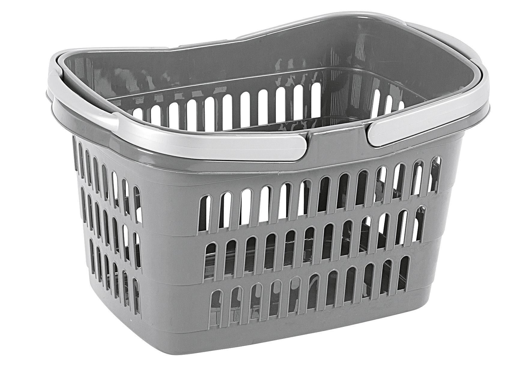 RIVAL Einkaufskorb mit 2 Griffen 39x24x23cm grau - VPE: 12