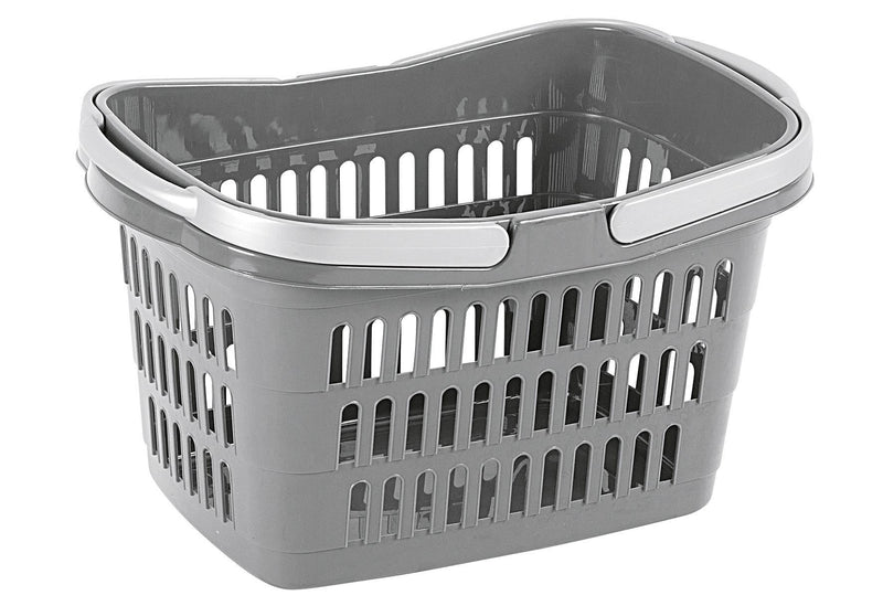 RIVAL Einkaufskorb mit 2 Griffen 39x24x23cm grau - VPE: 12