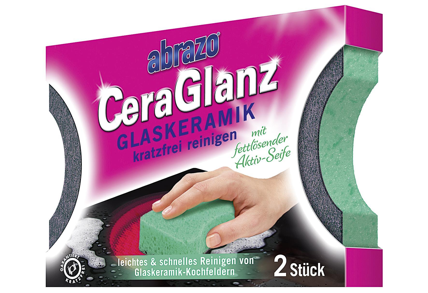 ABRAZO Schwamm CeraGlanz Glaskeramik 2er Pack - VPE: 8