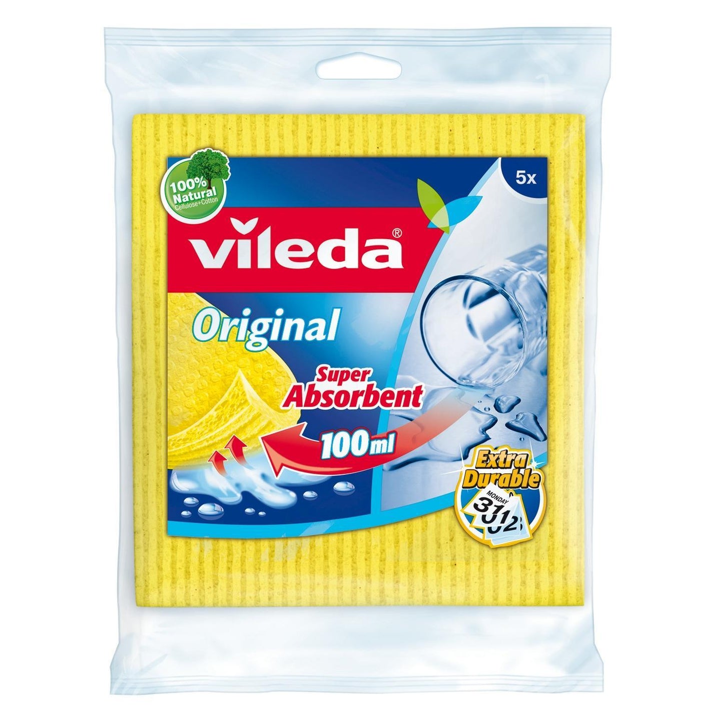 VILEDA Schwammtuch Original 18x20cm 5er Pack - VPE: 14