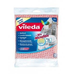 VILEDA Spültuch 30% Microfaser 36x34cm 2er Pack - VPE: 12