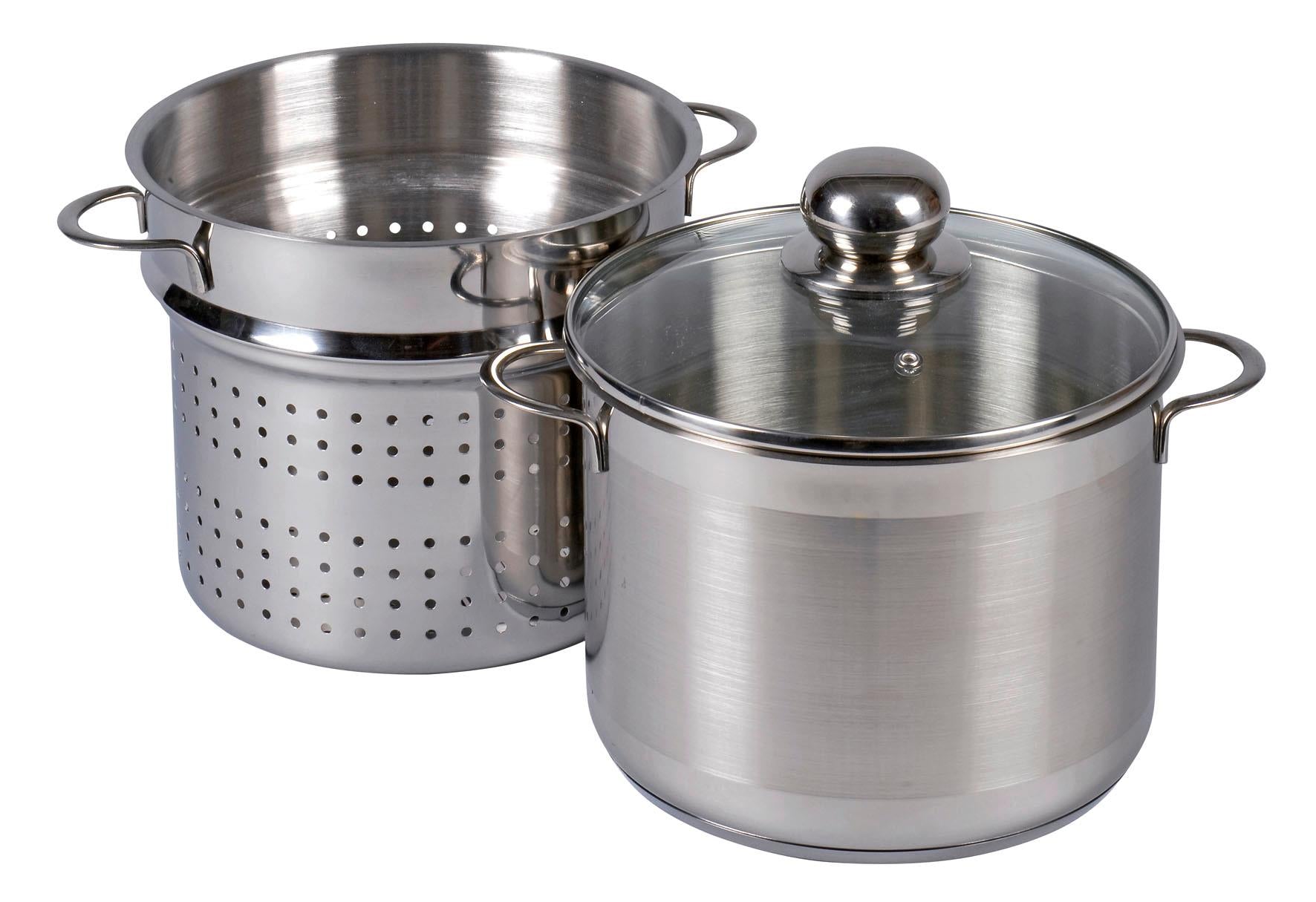 KARL KRÜGER Spaghettitopf mit Glasdeckel 65 l Ø24cm Edelstahl 3teilig