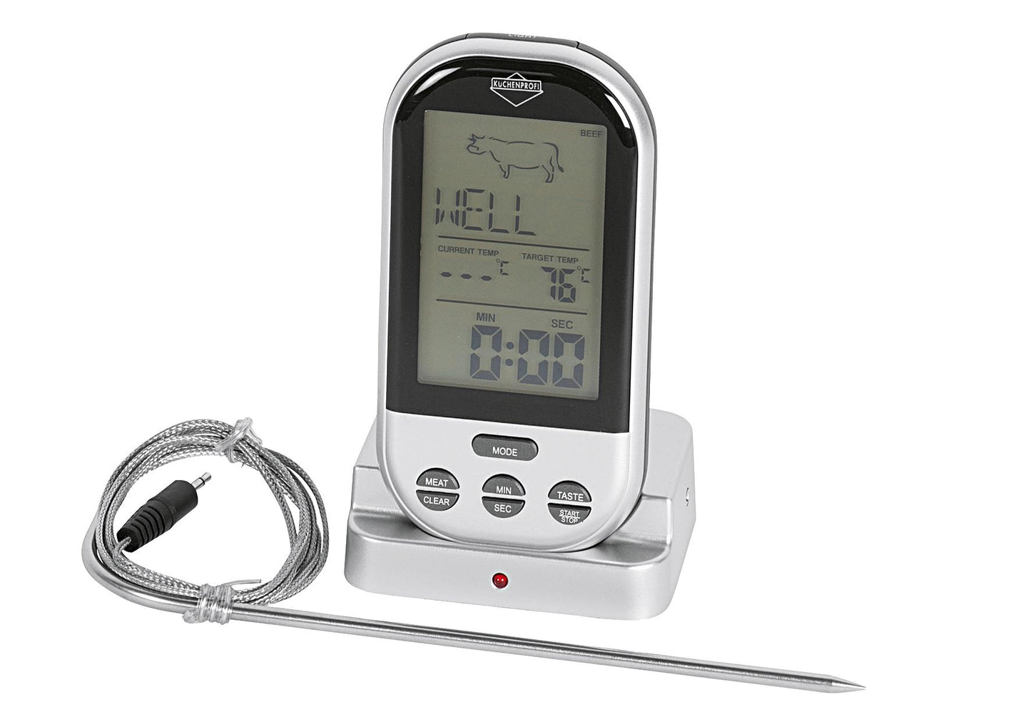 KÜCHENPROFI Braten-Thermometer Digital bis 250°C inkl 4 Batterien