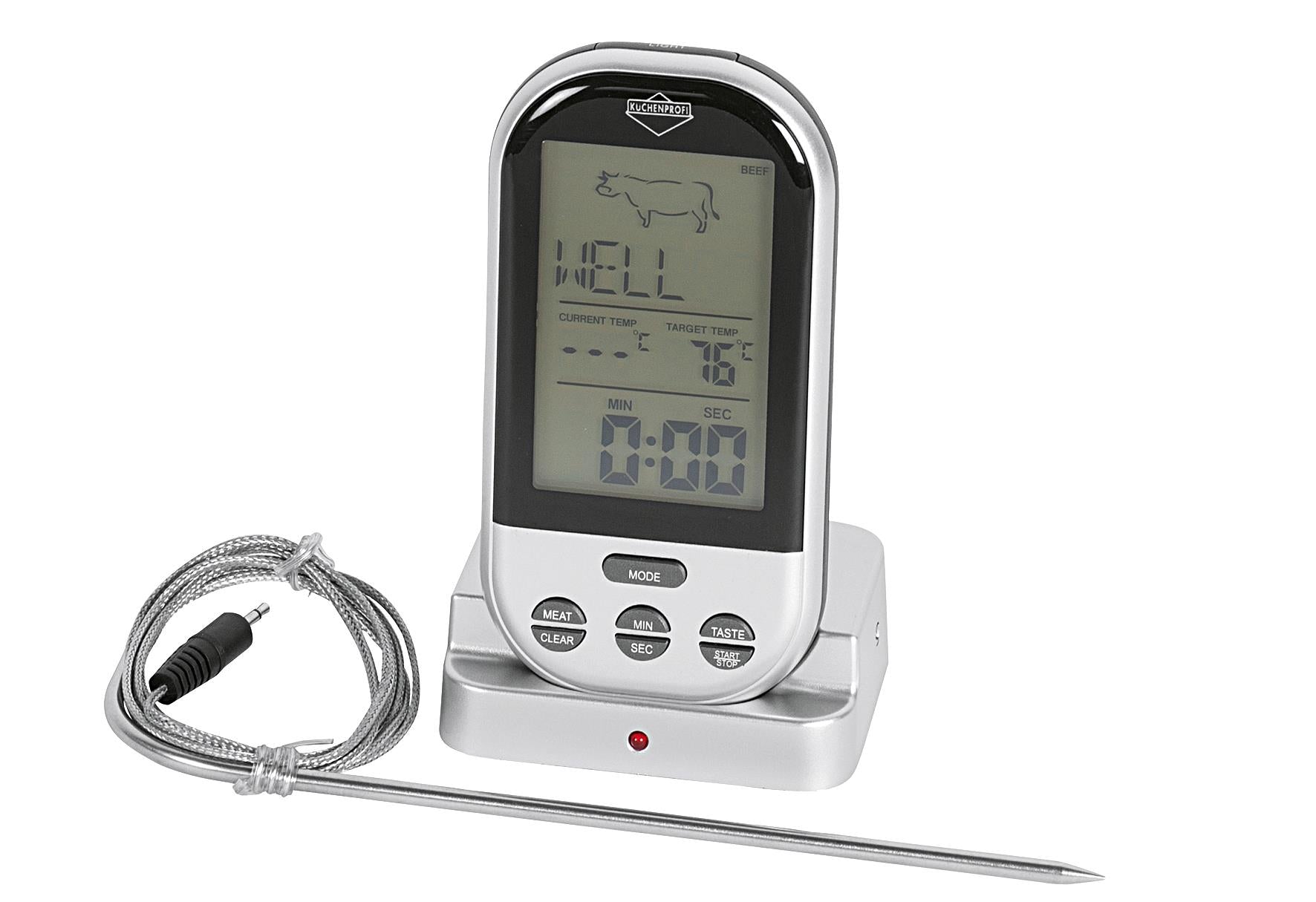 KÜCHENPROFI Braten-Thermometer Digital bis 250°C inkl 4 Batterien