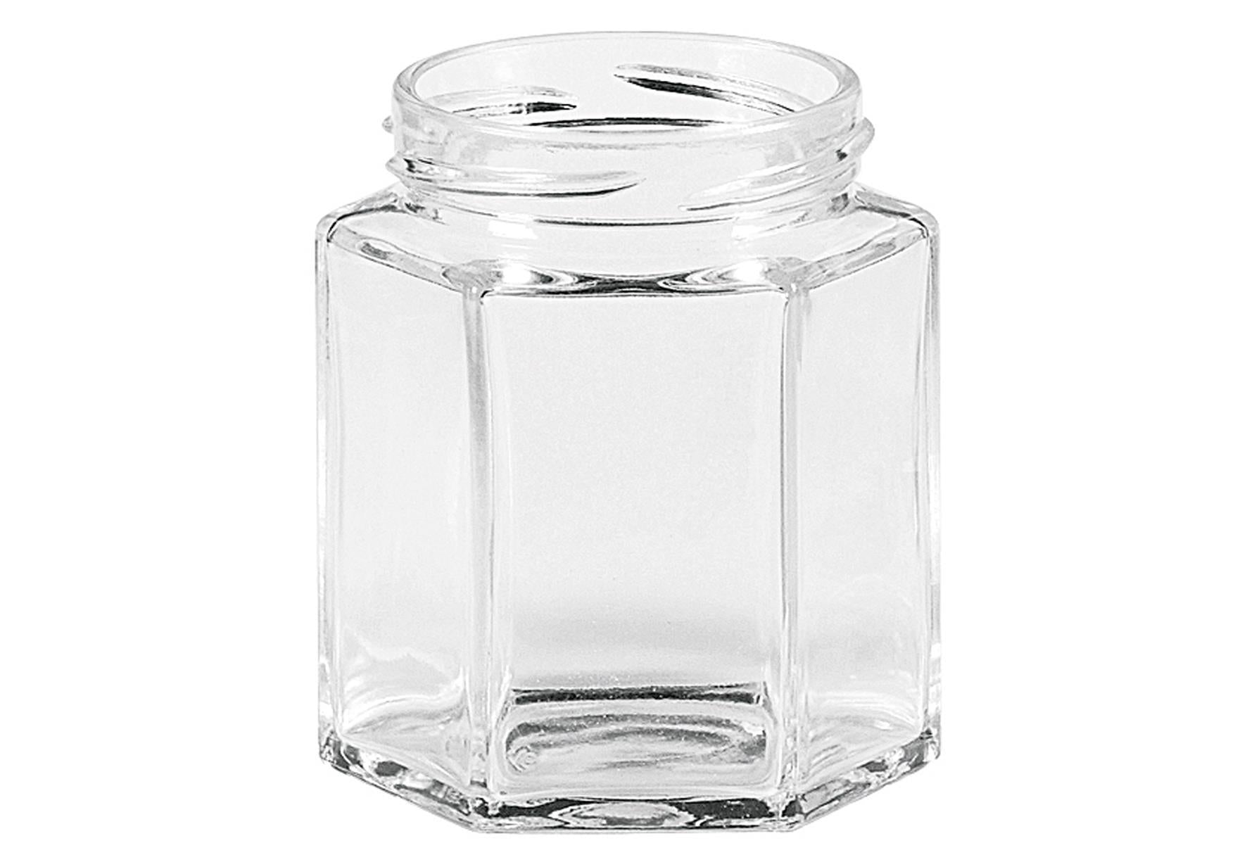 DOSEN-ZENTRALE Sechseckglas ohne Deckel - VPE: 24