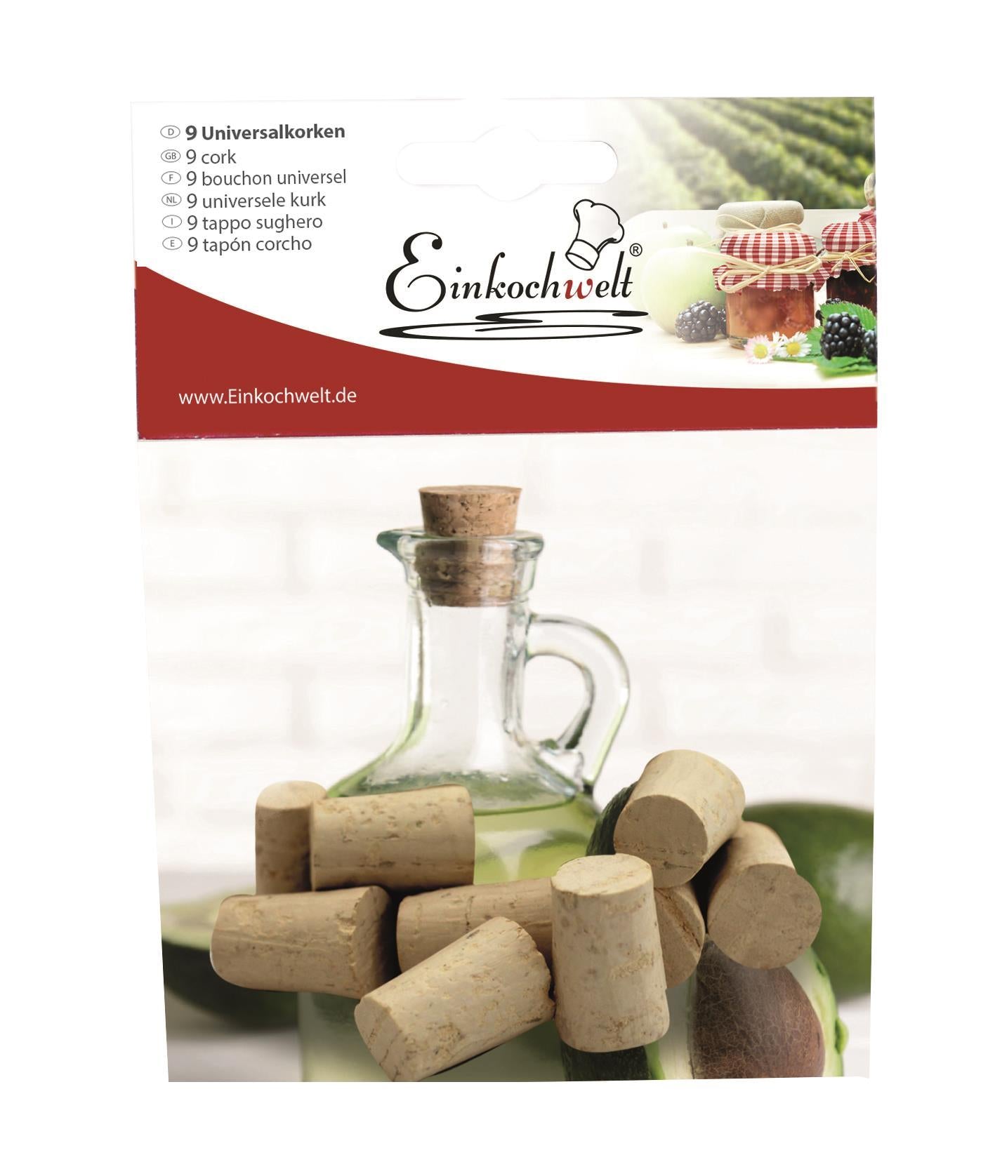 DOSEN-ZENTRALE Spitzkorken 'Einkochwelt' 9er Pack
