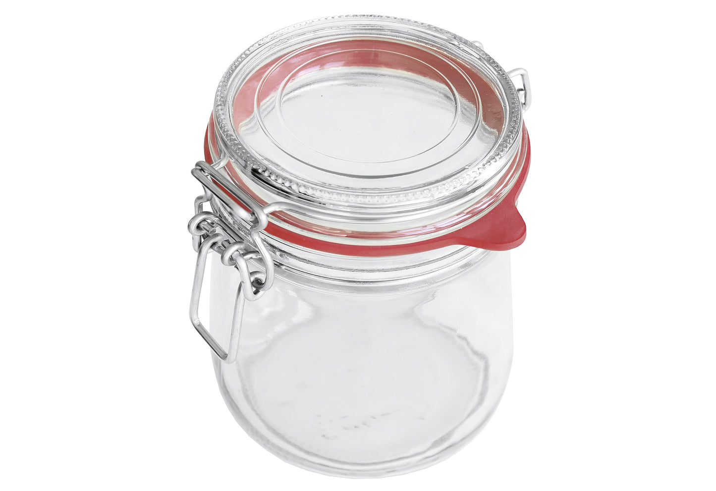 EMSY Drahtbügelglas quadratisch 900 ml mit Ring 65x90mm - VPE: 10