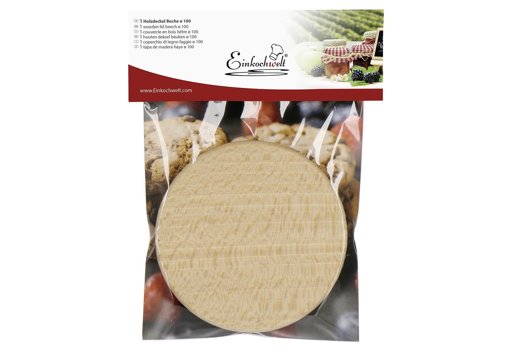 WECK Holzdeckel 'Einkochwelt' - VPE: 8