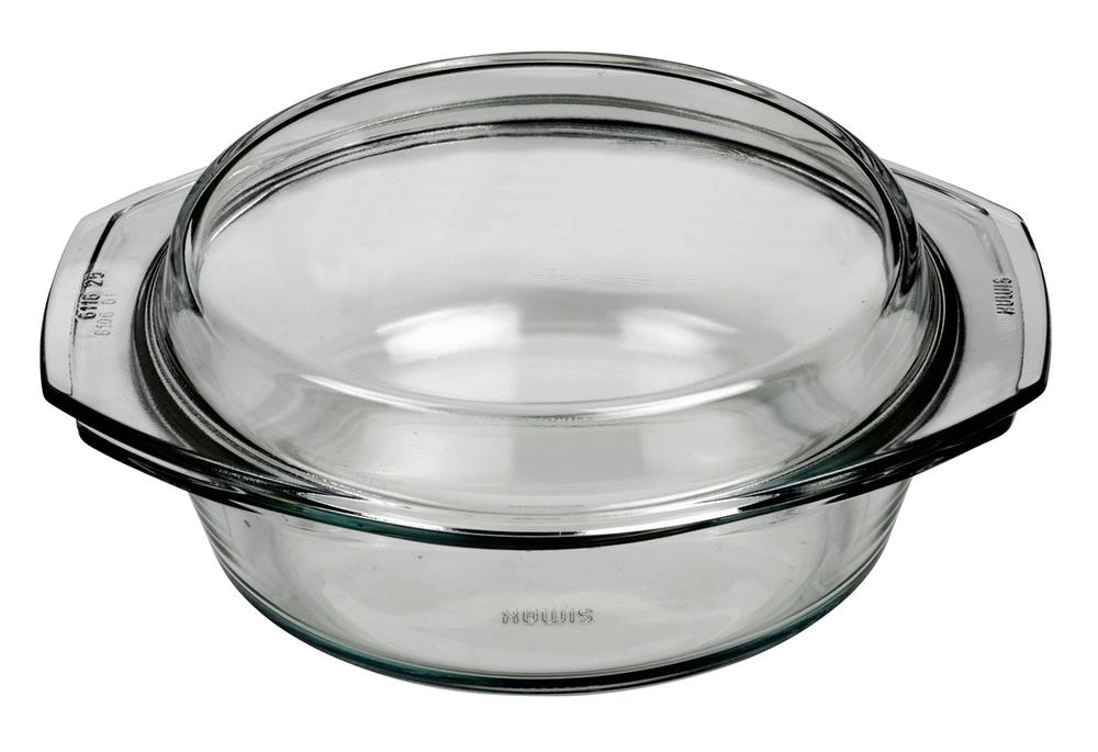 BOHEMIA CRISTAL Glaskochschüssel rund mit Deckel 25L
