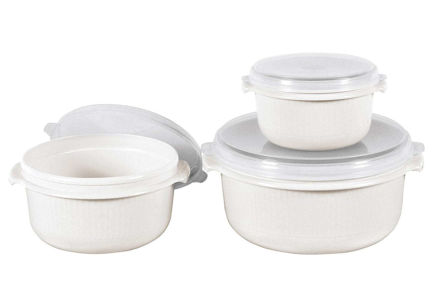 EMSA Mikrowellentopfset Micro Family 05/1/15 l weiß 3teilig
