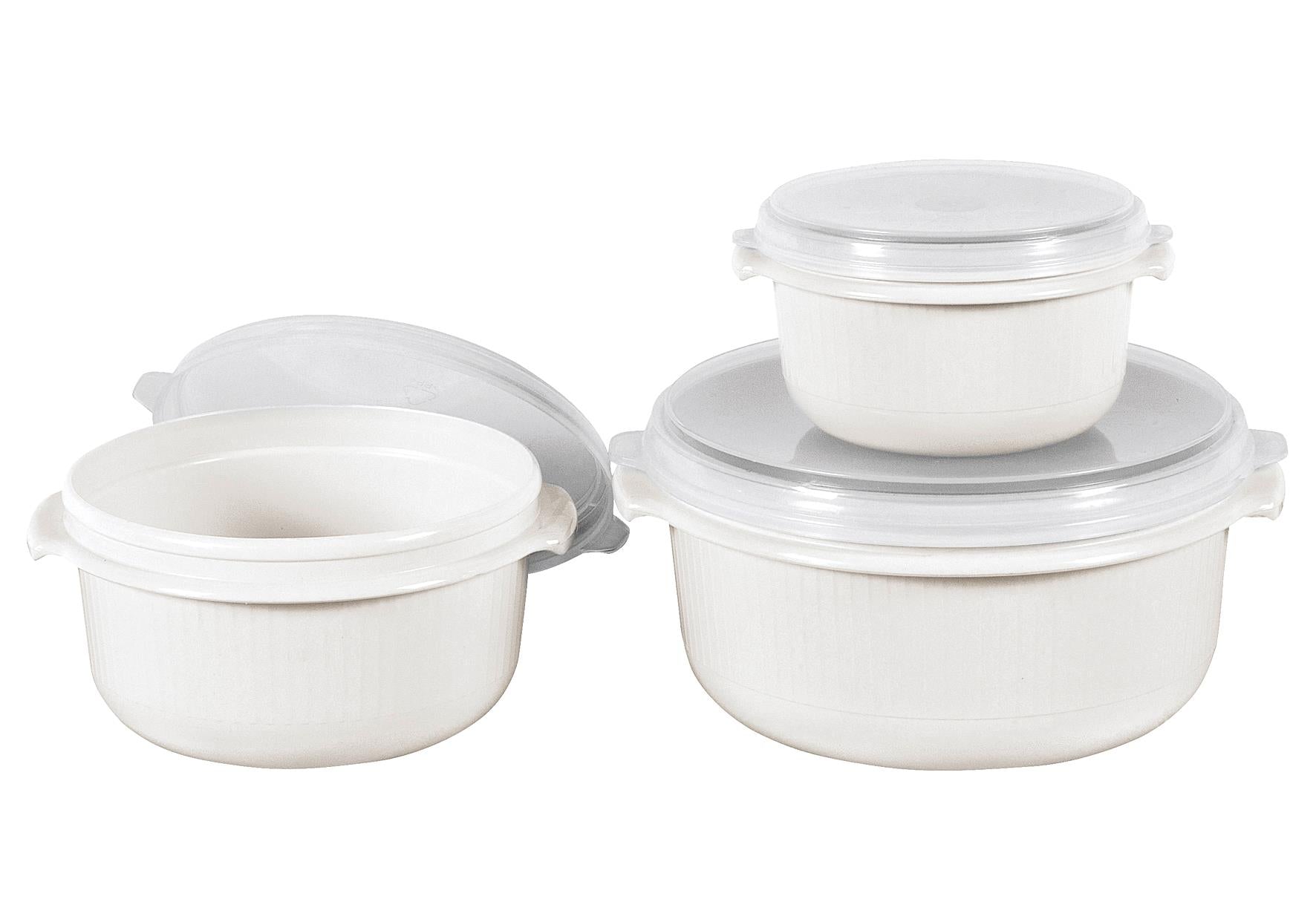 EMSA Mikrowellentopfset Micro Family 05/1/15 l weiß 3teilig