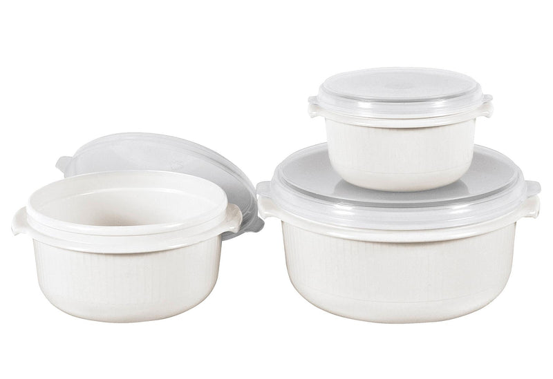 EMSA Mikrowellentopfset Micro Family 05/1/15 l weiß 3teilig