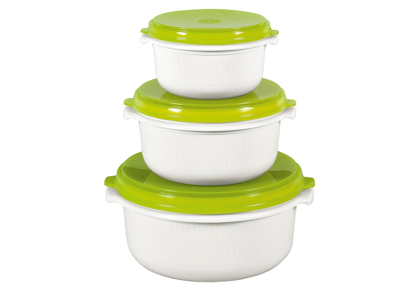 EMSA Topf-Set 'Micro Family' Starter-Set 3-teilig: 05 l 1 l 15 l jeweiß mit Deckel