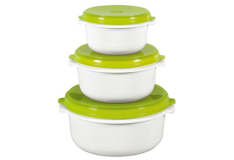 EMSA Topf-Set 'Micro Family' Starter-Set 3-teilig: 05 l 1 l 15 l jeweiß mit Deckel