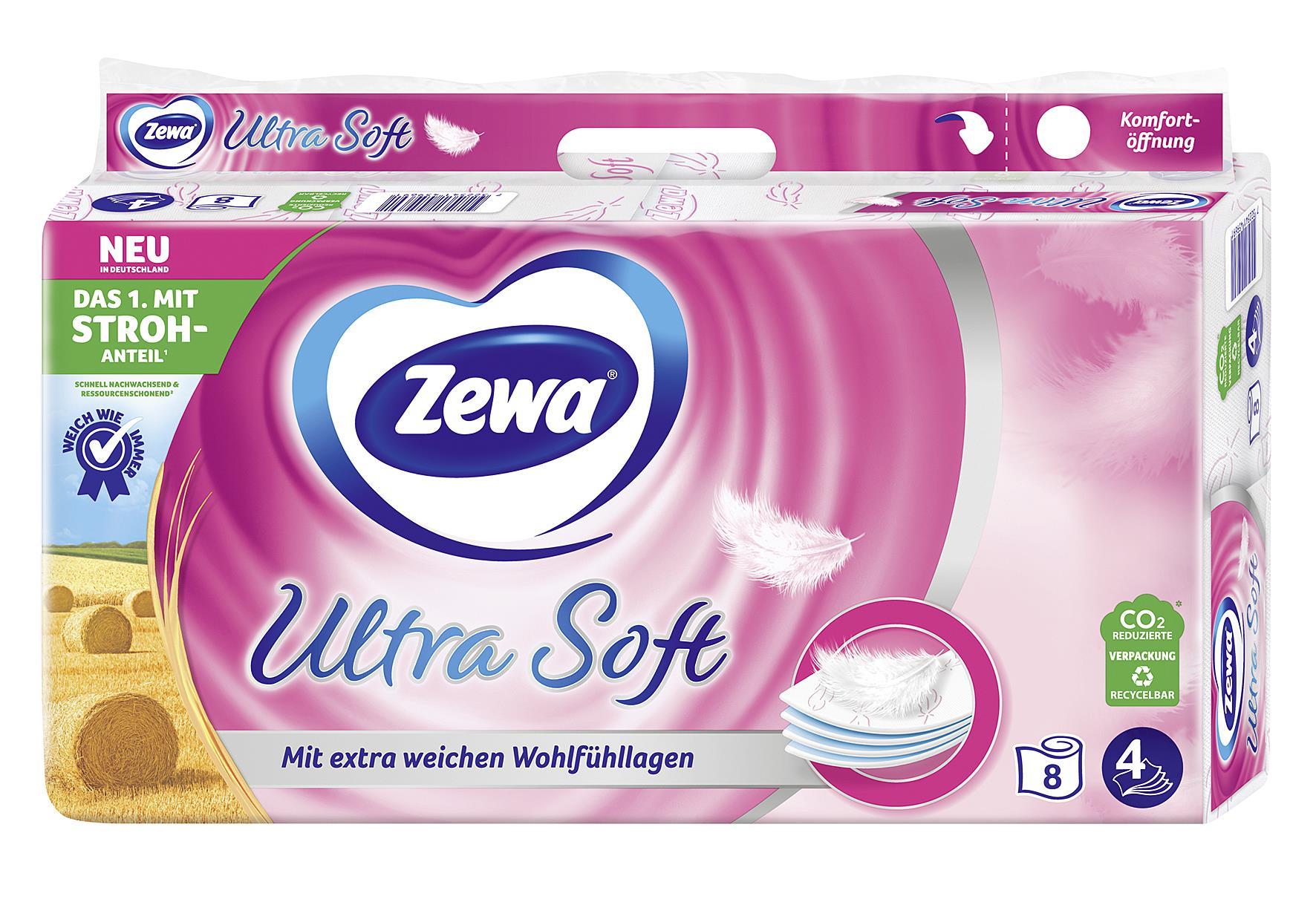 ZEWA Toilettenpapier 'Ultra Soft' 150 Blatt 4-lagig 8er Pack - VPE: 9
