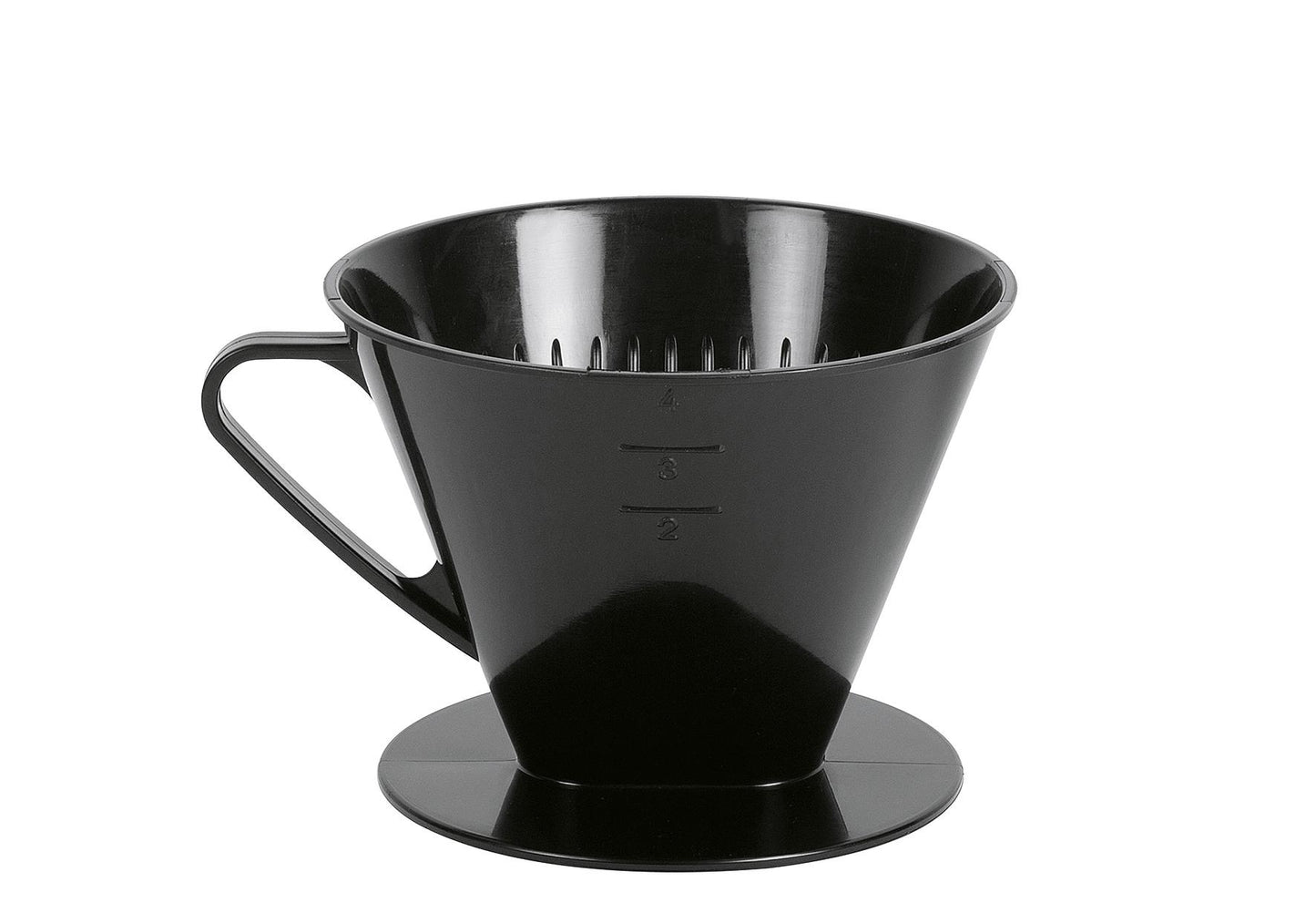 WÜLLNER & KAISER Kaffeehandfilter 1x4 mit 2 Löchern schwarz - VPE: 6