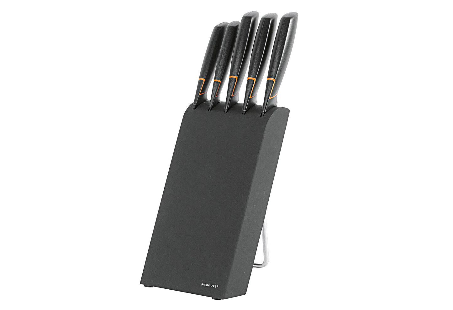 FISKARS Messerblock 'Edge' Messerblock 1 Schälmesser 1 Tomatenmesser 1 Kochmesser 1 Santoku Messer 1 Brotmesser