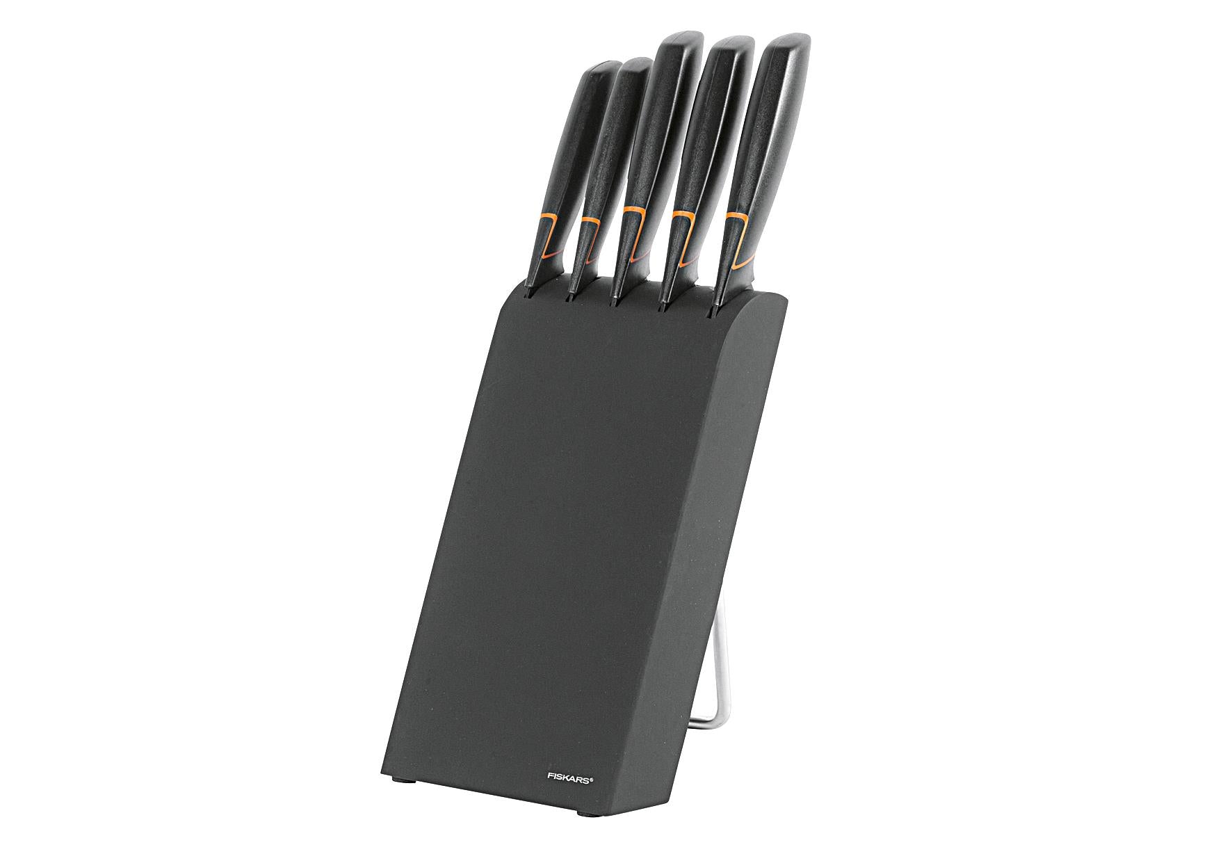 FISKARS Messerblock 'Edge' Messerblock 1 Schälmesser 1 Tomatenmesser 1 Kochmesser 1 Santoku Messer 1 Brotmesser