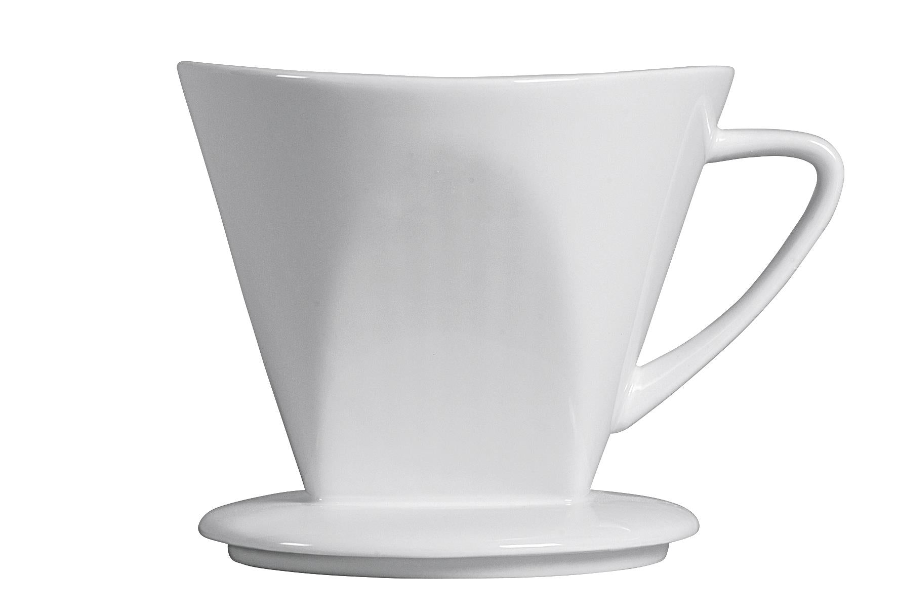 Kaffeefilter 1 x 4 Porzellan spülmaschinenfest 1 - Loch 115cm Ø13cm weiß