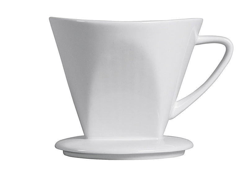 Kaffeefilter 1 x 4 Porzellan spülmaschinenfest 1 - Loch 115cm Ø13cm weiß