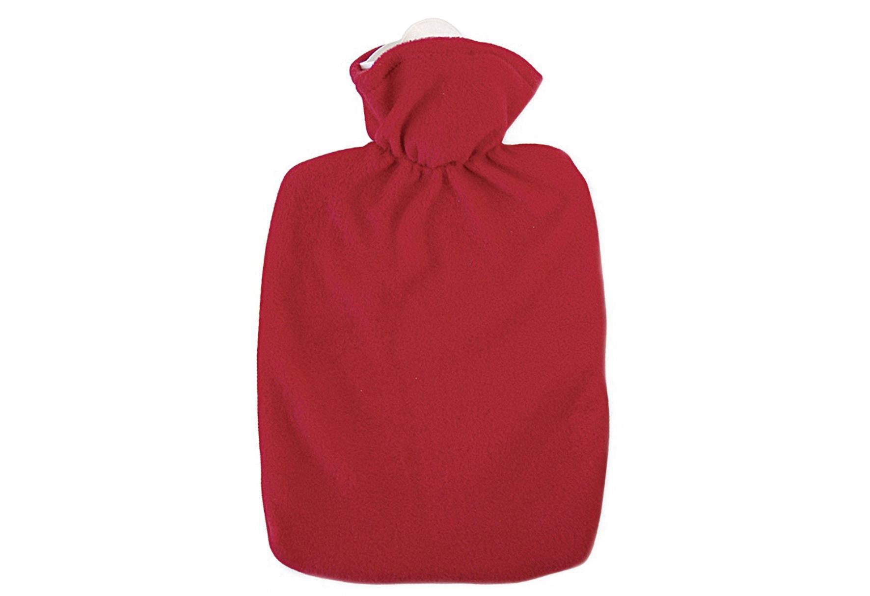 HUGO FROSCH Wärmflasche Klassik Fleecebezug 18 l rot