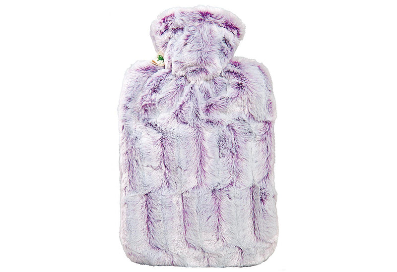 HUGO FROSCH Wärmflasche Klassik Hochflor-Flauschbezug 18 l lila/silber melange
