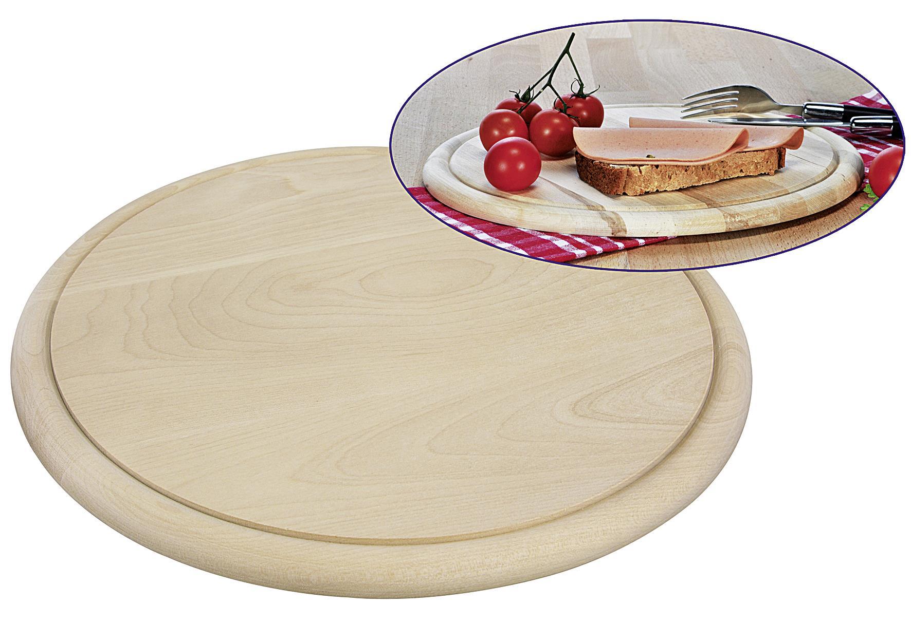 Holzteller aus hellem Plantagenholz Ø28cm - VPE: 24