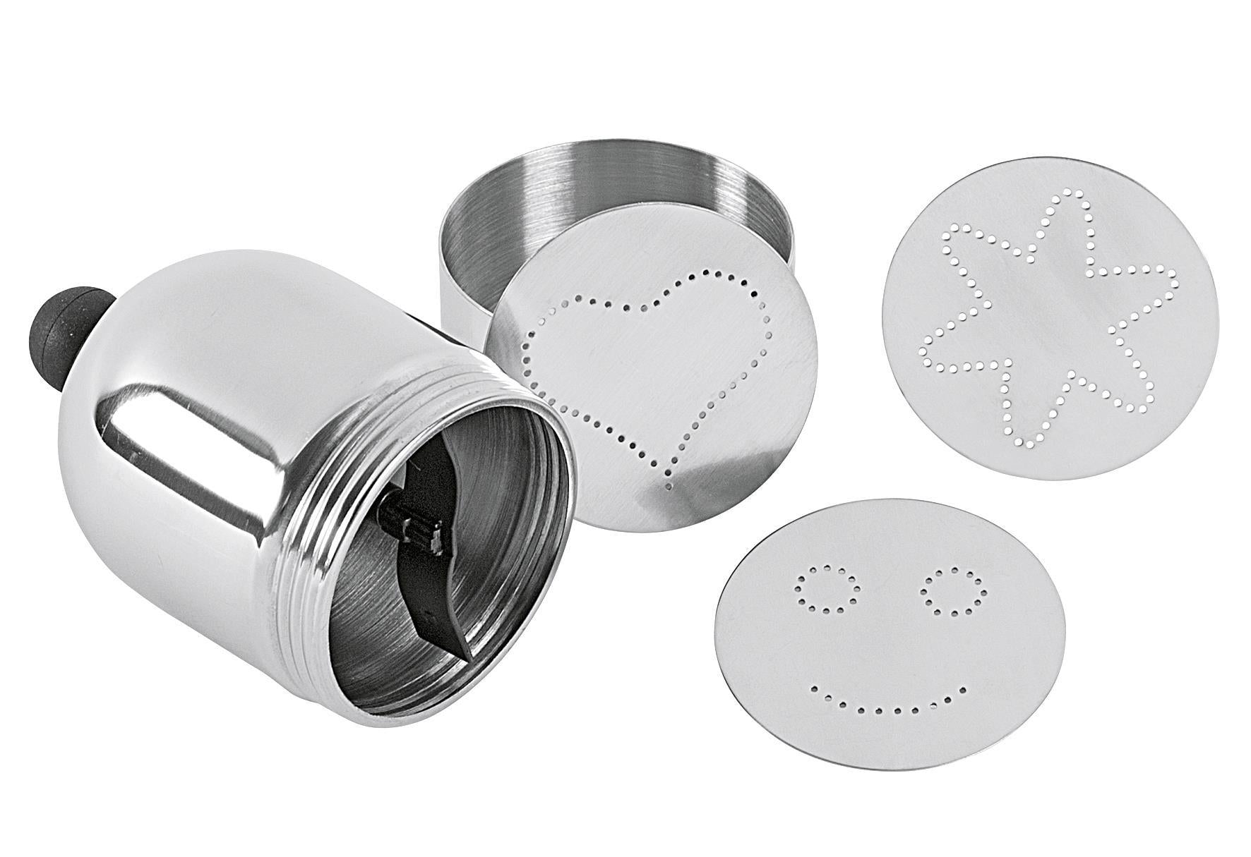 cilio tisch-accessoires Dekorierstreuer 3 Schablonen Edelstahl poliert