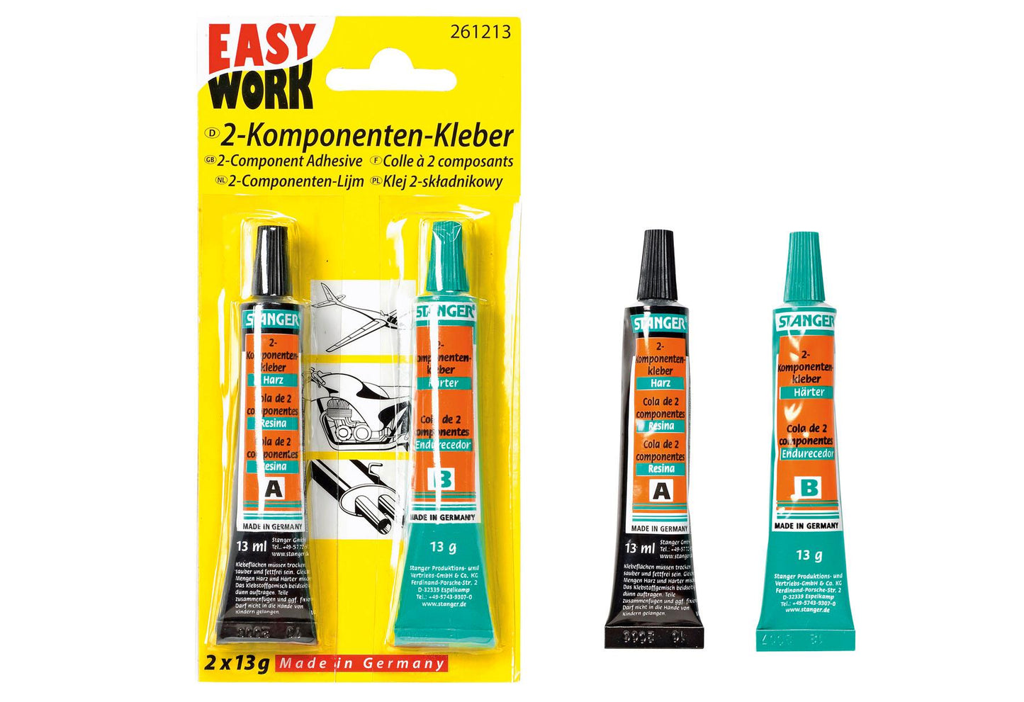 EASY WORK ZweißKomponenten-Kleber 2x 13 g - VPE: 12